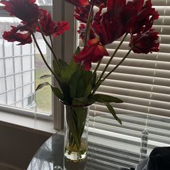 Artificial Tulip With Flower Vase