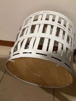 White Round Metal White Basket