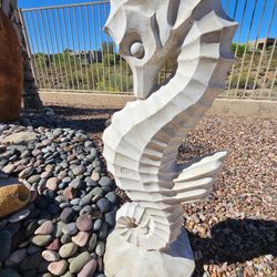 Cast Stone / Concrete Seahorse Statues (2)