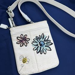 Coach Crossbody Bag Floral Bee Design Small Purse