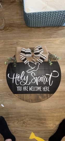 Holy Spirit Door Hanger | Christian Door Hanger | Faith Based Home Decor | Front Door Wreath Alternative | Christian Gift