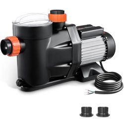 VEVOR Above Ground Pool Pump, 1.5HP, Self Priming Single Speed Swimming Pool Pump, 220V 3450 RPM 55 ft Max Head Lift with PP Shell =A8-176