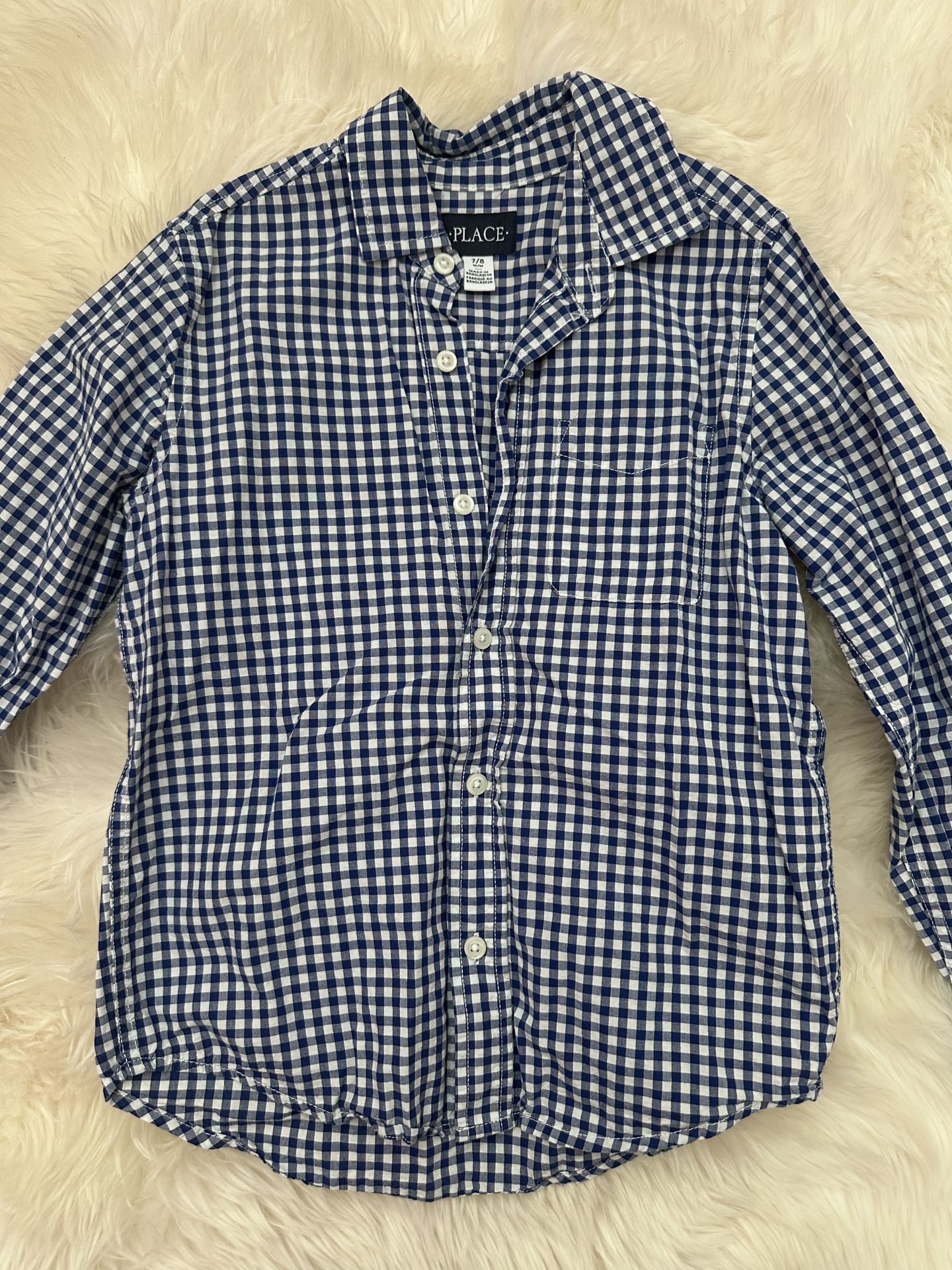 Boys long sleeve button up top