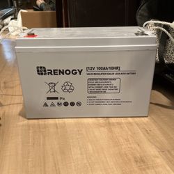 Unused Renogy 12 V 100Ah/10HR Valve Regulated Sealed Lead-Acid Battery