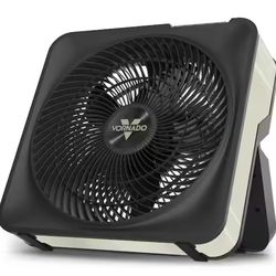 Vornado Box Fan in Cool Gray with Kick Stand, Digital Display, Extreme Air Flow
