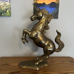 large Brass unicorn