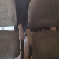 2 Grey Clothe Office Chairs 