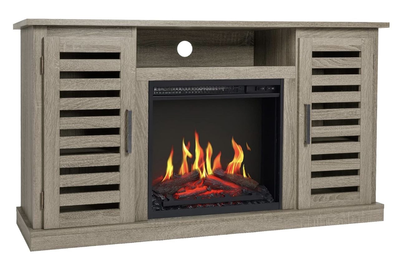 Wooden Media Entertainment Center Console Table with Storage Shelves & Cabinets (EF16)