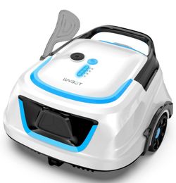 Cordless Robotic Pool Cleaner, Automatic Pool Vacuum for Above Ground with 120 Mins, Double Filters, LED Indicator, Charge in 2.5 Hours, 4 Cleaning Mo