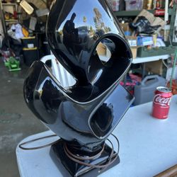 VTG Mid Century Modern Glossy Black Lamp