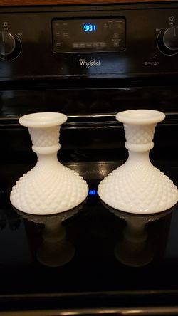 Vintage Westmoreland Milk Glass Candle Holders