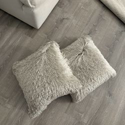 Celebrity Home Decorative Pillows - Grey Fringe
