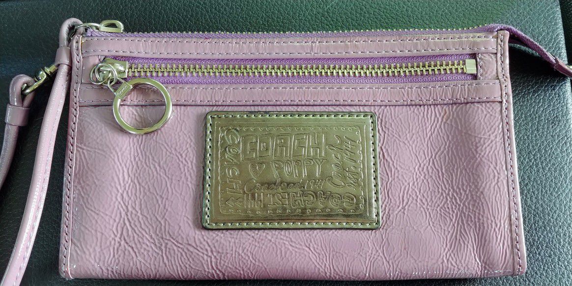 Coach Poppy Purple Wristlet Wallet