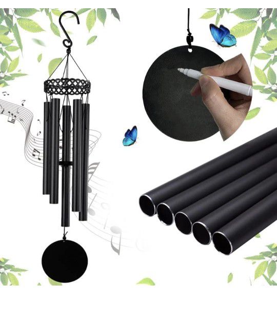 Brand New Memorial Wind Chimes Outdoor,Sympathy Gifts for Loss Loved One with Deep Tone,Personalized Wind Chime with 2 Pens, Metal Decoration