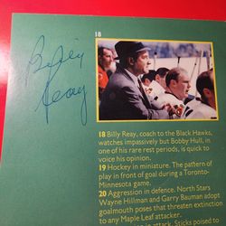 Chicago Blackhawks Billy Reay (d.04) Signed 5.5x5.5 Autograph Magazine cut COA.