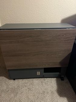Folding Dining Table with 2 Storage Racks