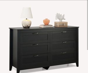 Black 6-Drawer Double Dresser