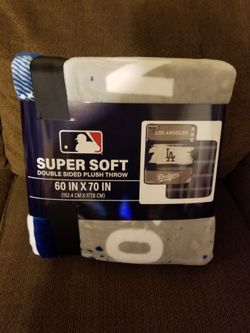 Los Angeles Dodgers Super Soft Double Sided Plush Throw Blanket 60×70 in.