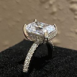 Emerald Cut Ring S925 Sz 7 Or 8