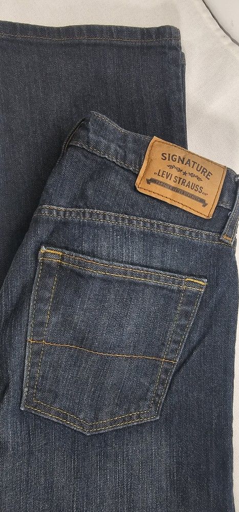 Levi Strauss Signature Men 29 X 32 Jeans Straight Fit Stretch Blue Denim