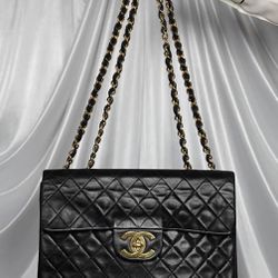 Authentic Chanel Quilted Lambskin Maxi Flap