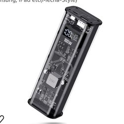 Portable Power Bank 100W 20000mAh, Fast Charging Laptop Charger w/Flashlight, Huge Capacity External Battery Pack w/IPS Digital Display for iPhone, Sa