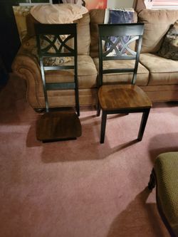 Set of 2 Solid Wood Dining Chairs