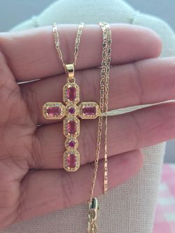 Beautiful Red Cross Necklace