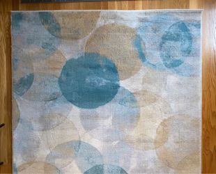 Ikea Uttag rug 5'3"x7'7" (160x230 cm) low pile, circle pattern/light beige