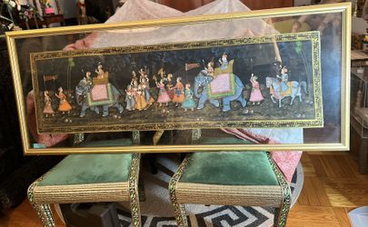 A Lovely Large Framed Indian Painting