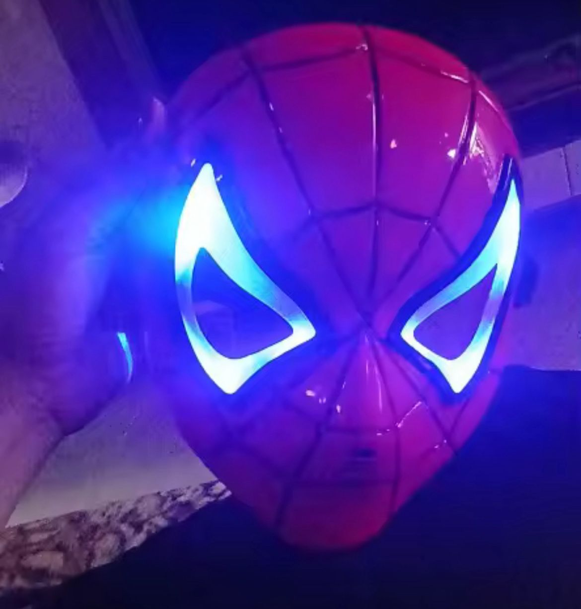 Disney Anime Spider-Man LED Light Mask Cool Cartoon Iron Man Captain America Costume Party Stage Performance Prop Children Gift