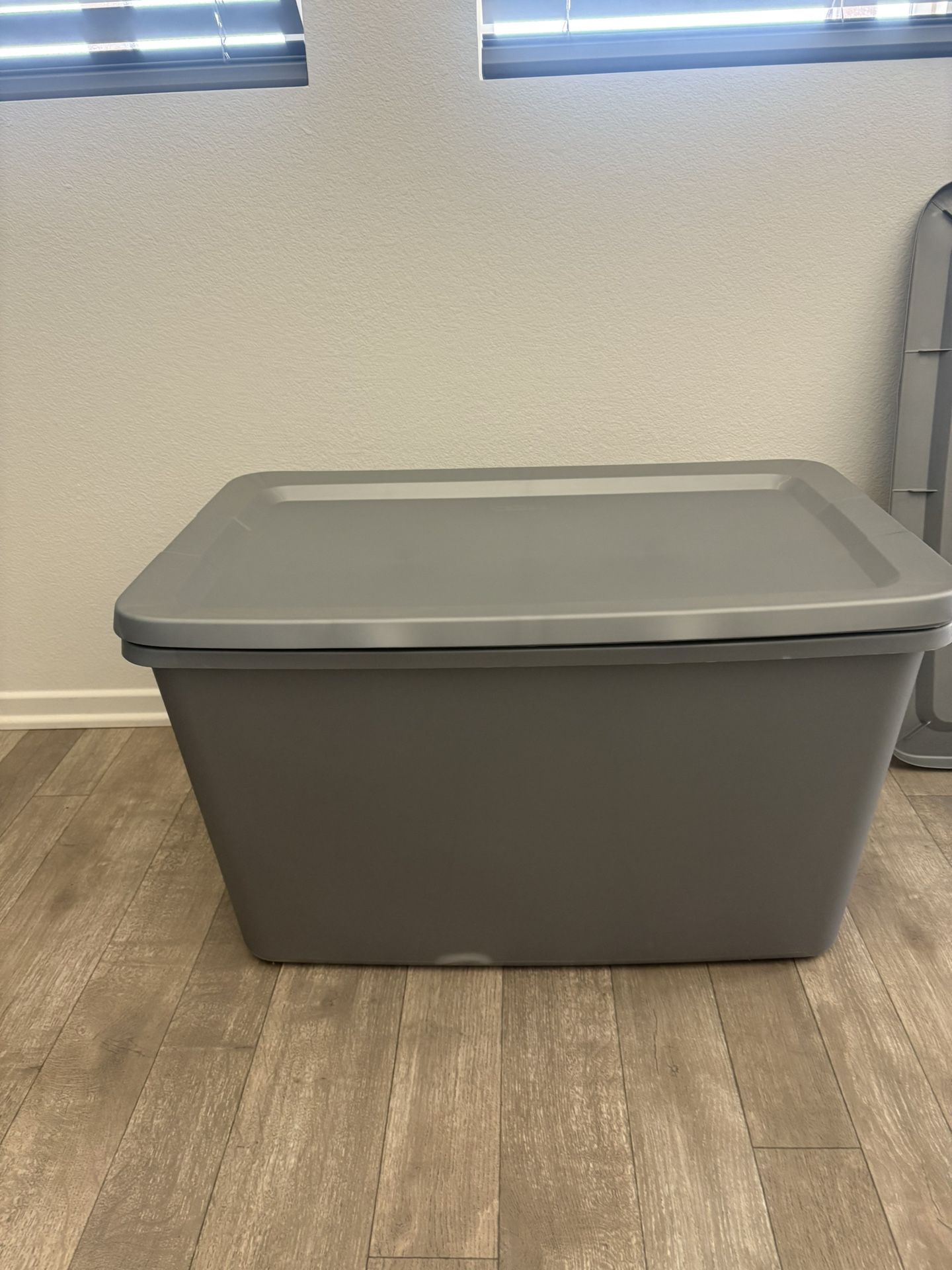 Sterilite Large Storage Bin, 18 Gallon Plastic Storage Container with Snap-On Lid, Gray