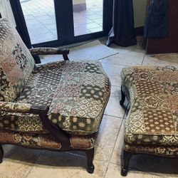 Antique sofa with ottoman $175.00 CASH, TEXT FOR PRICES. 