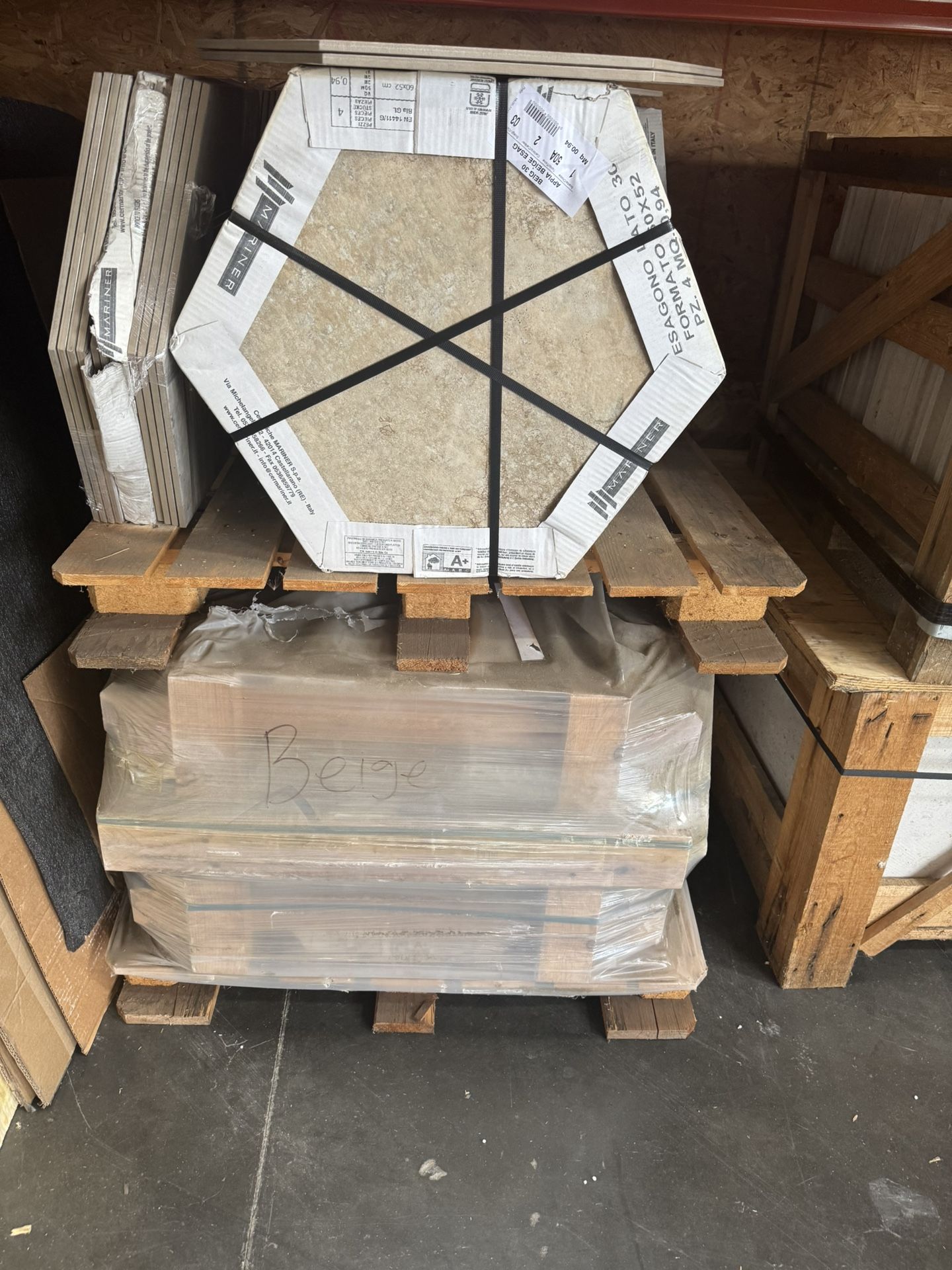 18 X 20 Italian Hex Tile , $2 a SF ( 650 SF Avail)