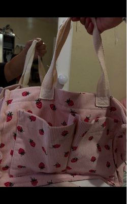 Pink Strawberry book bag