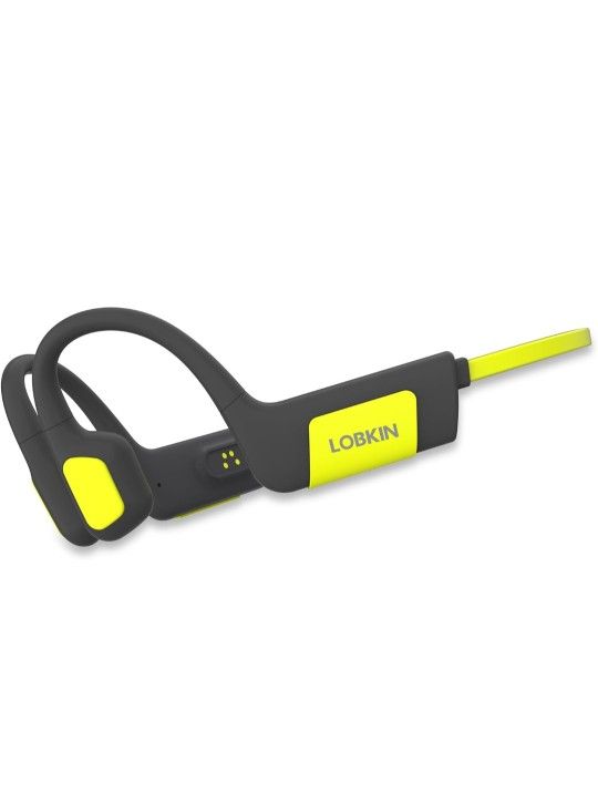 LOBKIN Auriculares inalámbricos de conducción ósea de oído abierto, auriculares Bluetooth incorporados con tarjeta TF de 32 G y micrófono, IP68 imperm