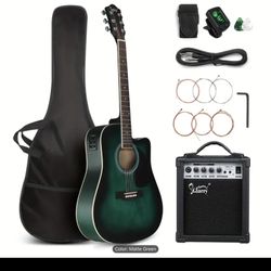 Glarry Beginners 41” Acoustic-Electric Guitar Kit with Amp and accessories 