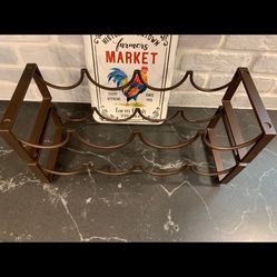 HOME GOODS DECOR WINE RACK  set of 2 STACKABLE brown bronze KITCHEN STORAGE