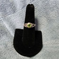 Sterling silver set Peridot stone ring, multiple sizes available 