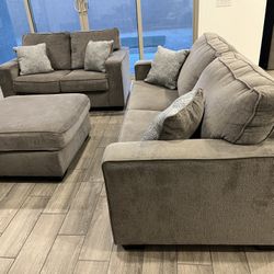 Couch Sofa Loveseat Ottoman Set ( Delivery Available)