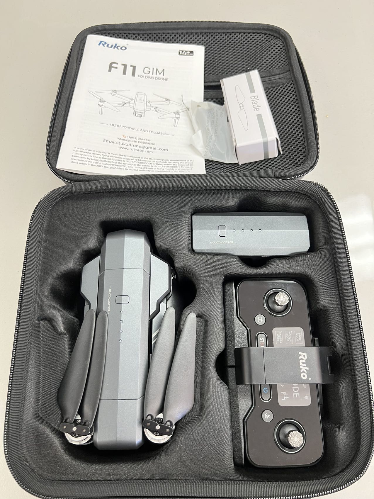 Ruko F11 Drone with 4K HD Camera for Adults , 9800ft Video Transmission , 3 - Axis Gimbal ( 2 - Axis + EIS Anti - shake ) Quadcopter with 2 Batte