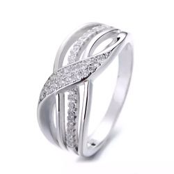 Real diamond ring sterling silver