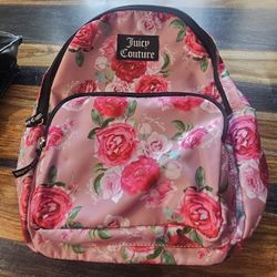 Juicy Couture Mini Pink & Black Floral Backpack 