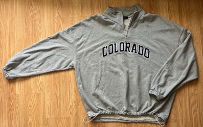 Gray 'COLORADO' Half-Zip Sweatshirt / Pullover (Free Size) - K-Fashion