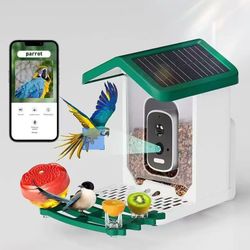 Smart Bird Feeder with Camera Solar Powered, 2.5K HD AI Identify Species, Smart Bird House with Cam, Auto Capture Animal Videos, Instant Notifications