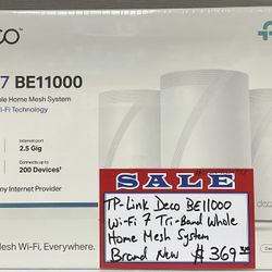 TP-Link Deco BE11000 WiFi 7 Tri-Band Whole Home Mesh System Brand New 