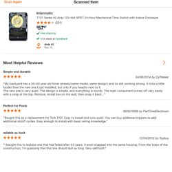 T101 Series 40 Amp  125 Volt 24 Hour Mechanical Time Switch Retails For $ 57 Asking 30.00 Open Box