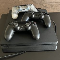 PlayStation 4 Slim w/ 3 Controllers – Ready to Play – HDMI Included