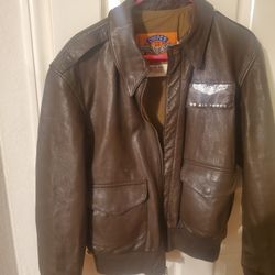 Like New Great Condition A2 Airforce Brown Leather Jacket Size Medium 