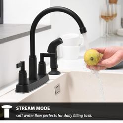 Stainless Steel Two Handle Kitchen Faucet with Sprayer, K2N